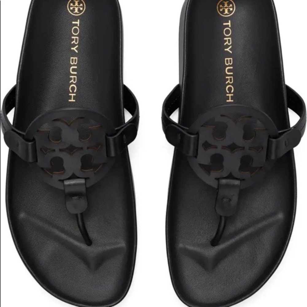 New Tory Burch Miller Cloud Sandals black 7